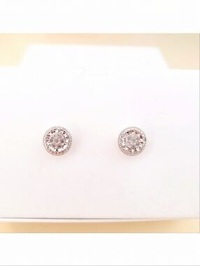 🌺 Diamond Stud Earings Sterling Silver Diamond Jewelry